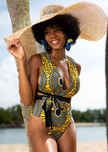 Load image into Gallery viewer, Nailah One Piece║  Water Well Yellow/Black
